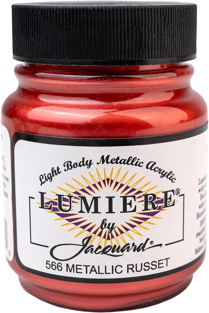 Jacquard Lumiere 2.25oz Fabric Paint Metallic Russet by Jacquard