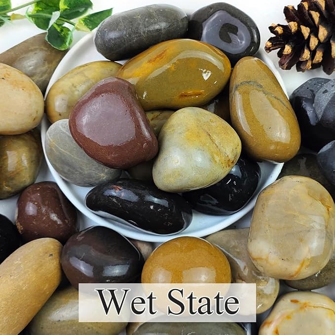 YISZM 20lbs Natural River Rocks, Hand-Picked Smooth Stones - Image 3