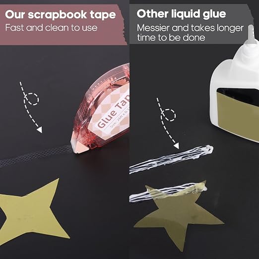 Secopad Scrapbook Tape, 4 Pack Double Sided Tape Roller - Image 3