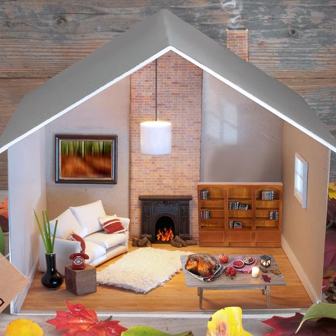 1:12 Scale Dollhouse Miniature Wooden Bookshelf - Image 5