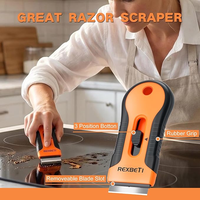 REXBETI Razor Blade Scraper Tool, 2 Pack Razor Scraper Set - Image 3