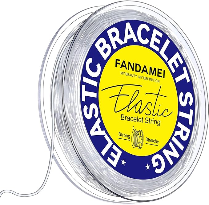 FANDAMEI 1mm Elastic Bracelet String Cord, Crystal Stretch Bead Cord by FANDAMEI