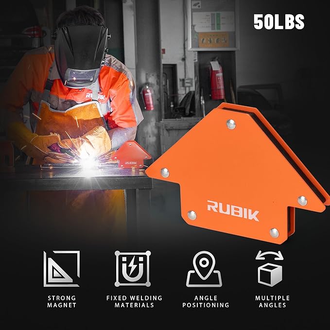 RUBIK Welding Magnets 50LB,Heavy Duty Welding Magnets Set, Welding Magnet Holder,45 90 135 Degree Angle Holding Magnet, Holding Power Welding Accessories,6 Pcs Pack