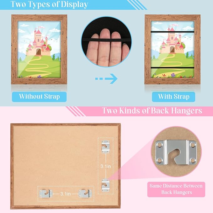 Kids Art Frames, 8.5x11 Front Opening Kids Artwork Frames Changeable, Dark - Image 2