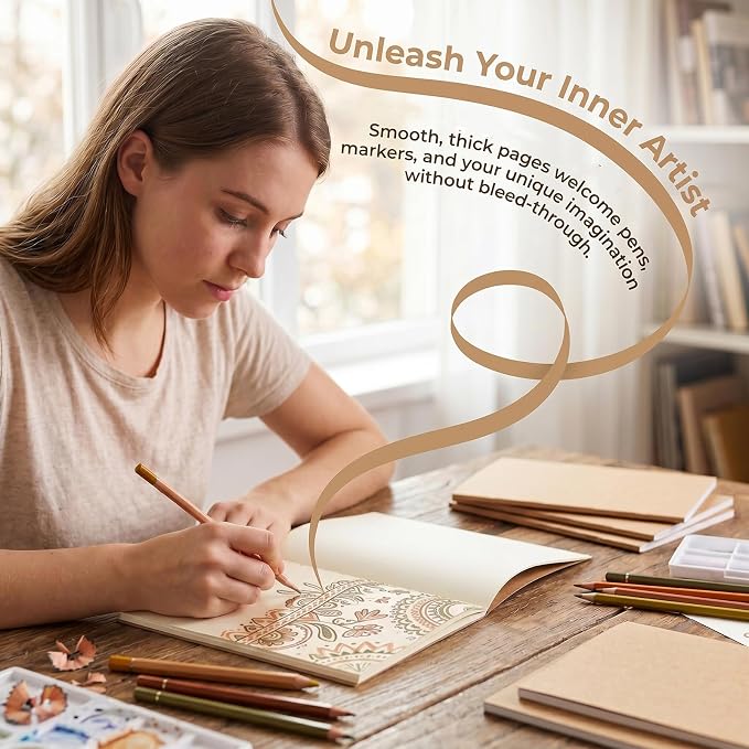 Nicunom 30 Pack A5 Kraft Notebooks, Bulk Blank Journals - Image 7