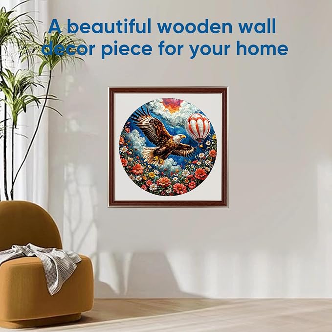 Reouinty Flower Eagle Wooden Adult Puzzle 200 Pieces, Beautiful Jigsaw Wooden - Image 6