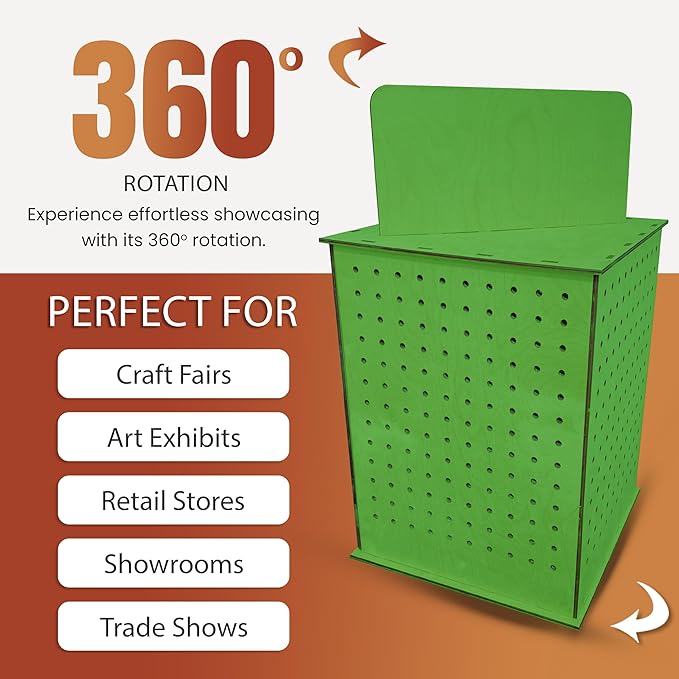 TORCHED DISPLAYS Rotating Pegboard Display… (Green)