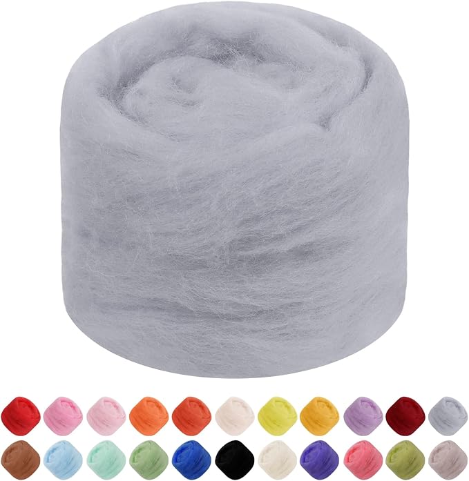 JeogYong Needle Felting Wool, 1.76oz Wool Roving Chunky Wool Yarn, Wet Felting by JeogYong