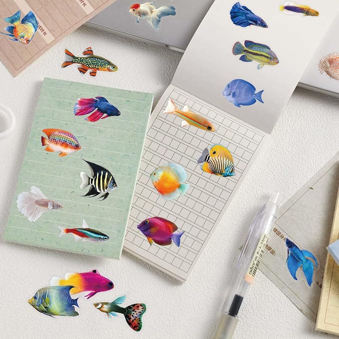 50 Pcs Clear PET Fish Aesthetic Stickers - Image 6