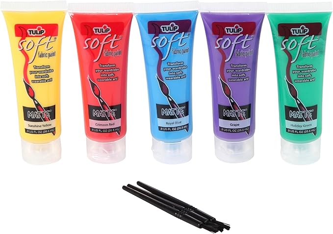 Tulip Soft Fabric Paint, Permanent on Clothes, Bold Primary Colors, 8 Pieces - Image 2