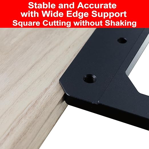 Large Track Saw Square with Positioning Rod and Edge Support,Track Saw Guide Rail Square,90 Degree Right Angle Guide Compatible with Festool,Makita,Milwaukee for Woodworking Cuts