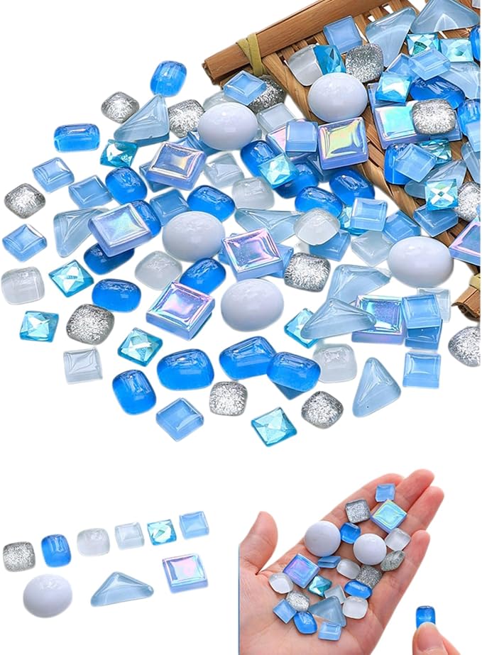 1.1LB Mixed Color Irregular Crystal Mosaic Tiles, Tiny Mini Mosaic Tile DIY by BTMIEY