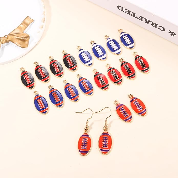 20PCS Sports Charms Enamel Basketball Baseball Pendant Charms - Image 3