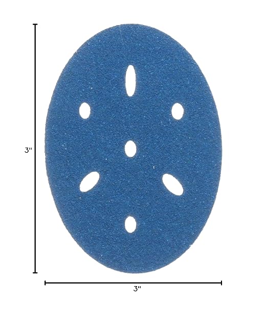 3m 3M-36142 Hookit Blue Abrasive Disc Multi-hole, 3 80 Grade