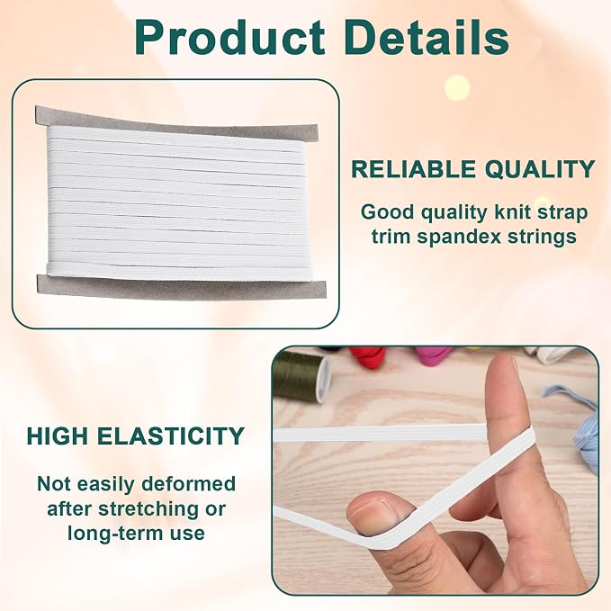 Airisoer 1/4 Inch Elastic Band for Sewing, 32 Yard High Elasticity Sewing - Image 3