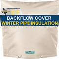 Backflow Preventer Cover Insulated (5˚F) with Thicker 7 Layers Fabric - 24" W x 24" H with Aluminum Foil Backflow Cover for Winter Pipe Freeze Protection - Sprinkler Covers for Outside