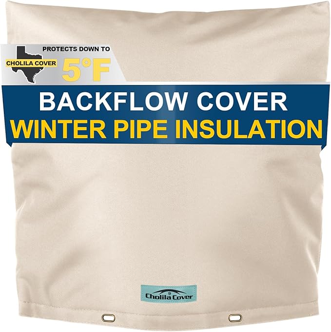 Backflow Preventer Cover Insulated (5˚F) with Thicker 7 Layers Fabric - 24" W x 24" H with Aluminum Foil Backflow Cover for Winter Pipe Freeze Protection - Sprinkler Covers for Outside