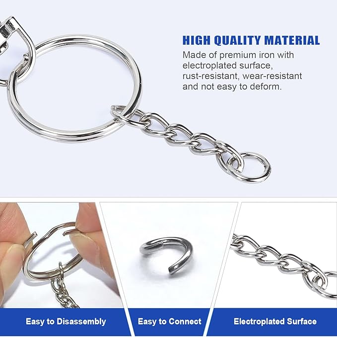 120PCS Keychain Making Supplies, Keychains Bulk Rings Making Kit - Image 4
