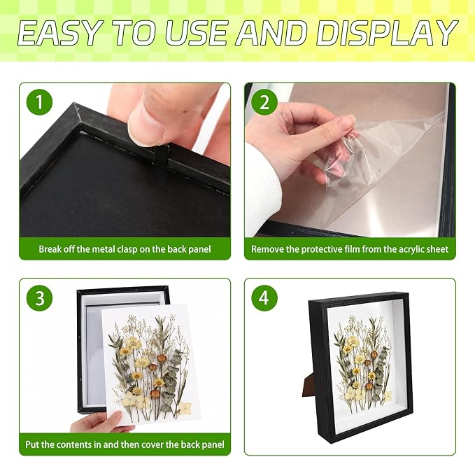 VOKOY 3 Pack 6" x 8" Shadow Box Frame, Small Wood Hollow Picture Frame - Image 6