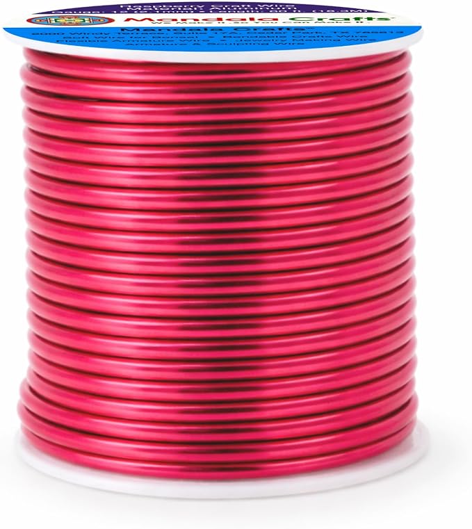 Mandala Crafts 12 Gauge Raspberry Anodized Aluminum Craft Wire, 60 FT | Colored - Image 2