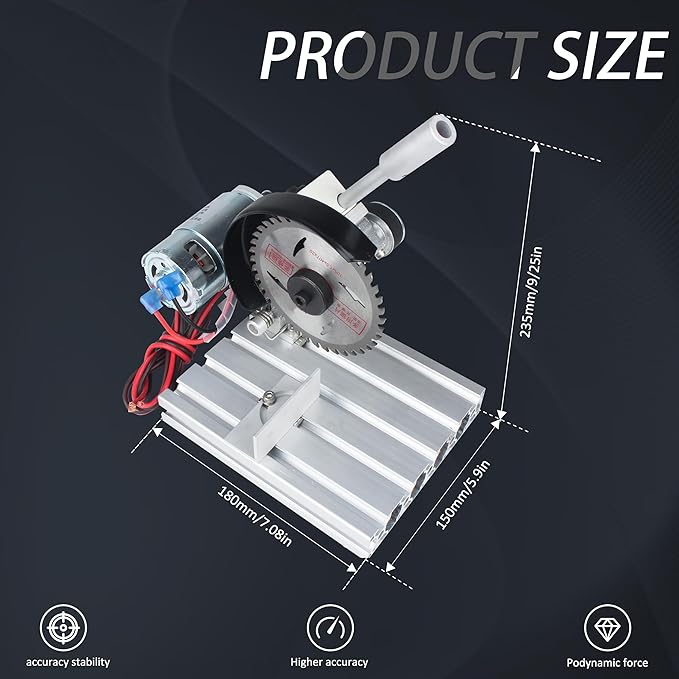 RATTMMOTOR 5" Mini Table Saw for Craft Q99-7 Multipurpose Portable Small Hobby Table Saw Cutting Machine 110V-220V, 0-45° Angle Adjustable, 997 Motor 18000RPM for Crafts