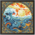 FREEBLOSS 11CT Stamped Cross Stitch Kits Sunrise&Waves Cross Stitch Wall by FreeandCreativeCraftsArt