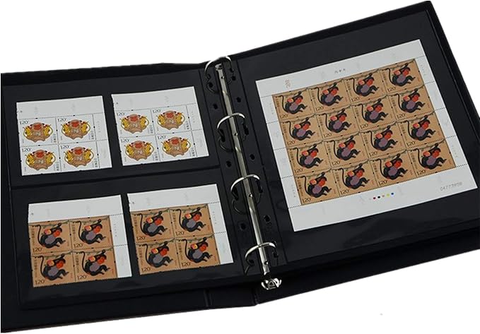 MUDOR 20 Sheets Stamp Pages for Collection Album Binder Book, 4 Girds | 160 - Image 5