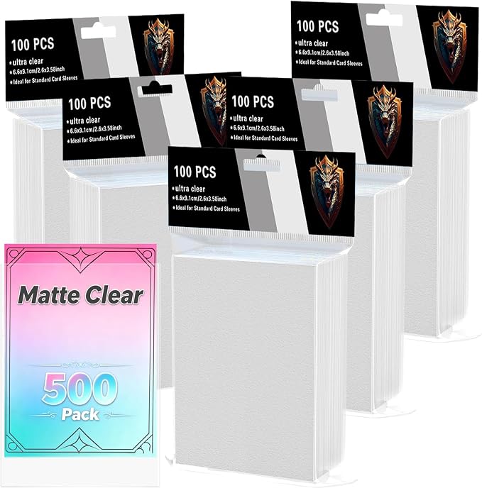 500 Count Card Sleeves for Trading Cards, Matte Clear Deck Card Sleeve by ZLinwly