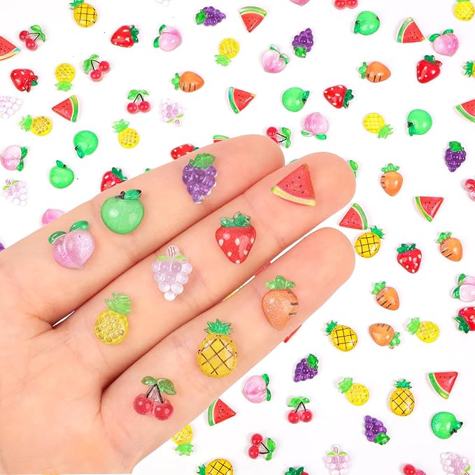 200pcs Mini Fruit Decor Resin Tiny Fruits by Unknown