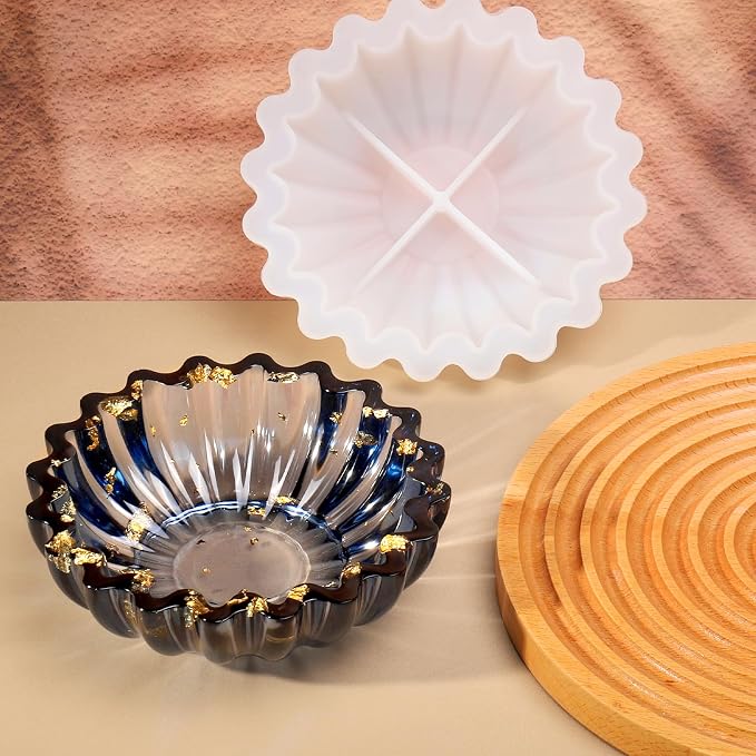 Resin Molds for Bowl, 5.24 x 1.65 inches Flower Tray Silicone Molds for Resin - Image 7