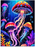 Jellyfish Diamond Art Kits for Adults Beginners 12x16 in, DIY Craft Gift | by Kalonyth