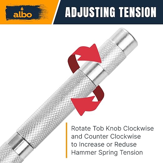 ALBO Spring Loaded Center Punch Tool – 5 Inch Automatic Punch for Metal, Wood, Steel – Heavy Duty Drill Punch – Durable Galvanized Coating, Precision Tip for DIY, Workshop & Professional Use (2pcs)