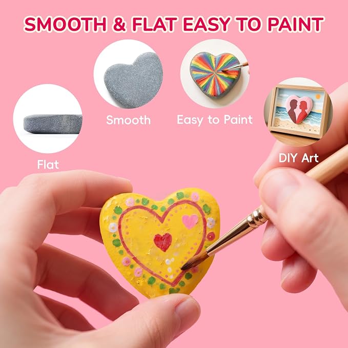 Simetufy 25 Pcs Heart-Shaped Rocks - Image 3