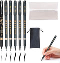 Hand Lettering Pens, Refillable Calligraphy Pens Brush Marker Pens Set Black by Rilanmit