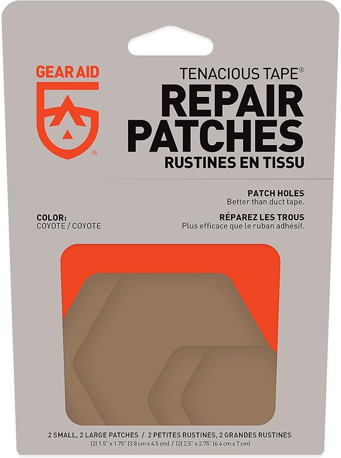 GEAR AID Tenacious Tape Hex 2.5” and 1.5” Repair Patches, Peel-and-Stick to Fix Holes and Burns in Down Jackets, Rain Gear, Tents, Tarps and More