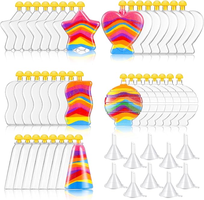 Liliful Sand Art Bottles for Kids, Sand Art Plastic Crafts Kit Bulk Arts Crafts by Liliful