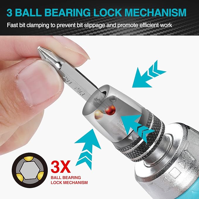 DURATECH Stubby Ratcheting Screwdriver, 12-in-1 Multibit Short Screw Drivers, Premium S2 Steel, Innovated Bits Quick-Load Mechanism, with Phillips, Slotted, Torx, Square Bits Stored in Handle
