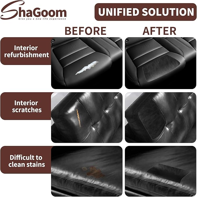 Leather Repair Patch, 35X79 inch Strong Sticky Repair Patch Self Adhesive Waterproof, DIY Large Leather Patches for Couches, Furniture, Sofa, Car, Chair (DBrown, 35X79 inch)