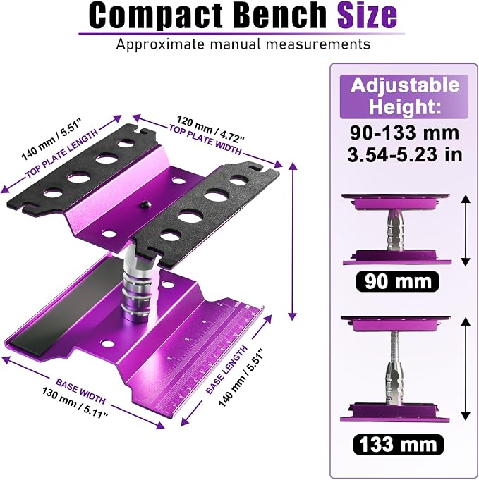 RC Repair Stand for 1/10 RC Cars, Aluminum RC Car Work Stand - Image 2