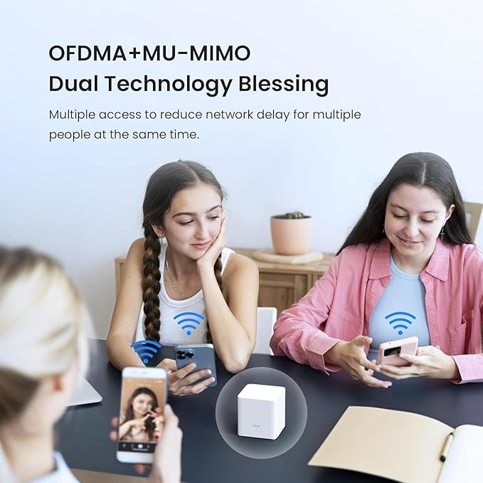 Tenda AX1500 Mesh WiFi 6 System Nova MX3 - Covers up to 3500 sq.ft - Whole Home WiFi 6 Mesh System - Gigabit Mesh Router for 80 Devices - Dual-Band Mesh Network - Replaces Wireless Router - 3-Pack