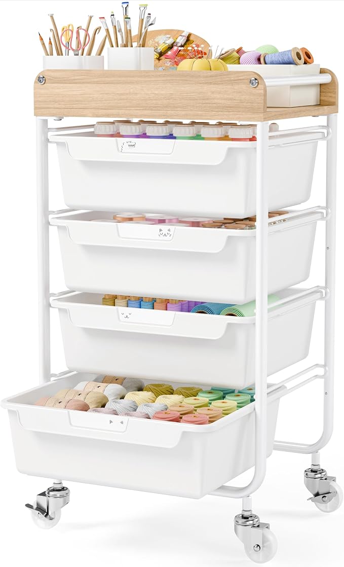 Rolling Craft Storage Cart by SYKIARIOL