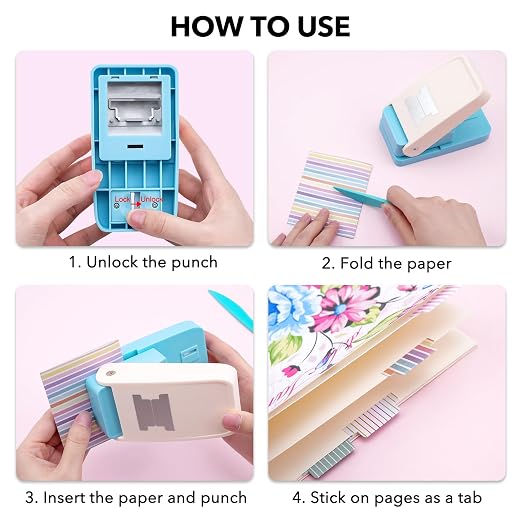 Tab Punch DIY Index Tabs Puncher Tag Punch Loose Leaf Separator Label Punch - Image 2