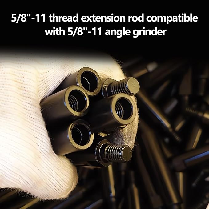 5/8"-11 Thread Angle Grinder Extension Kit,Available in 2 inch, 3 inch, 4 inch,5 inch Sizes Grinder Extension Shaft,for Car Polishing, Buffing & Wood Carving & DIY Projects