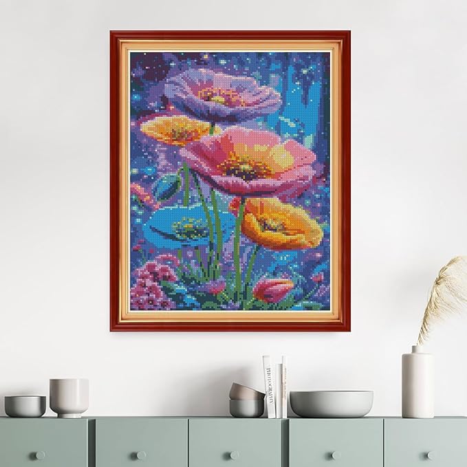 MYBISYMQQ Dreamy Starry Sky Floral Cross Stitch Kits - Image 4