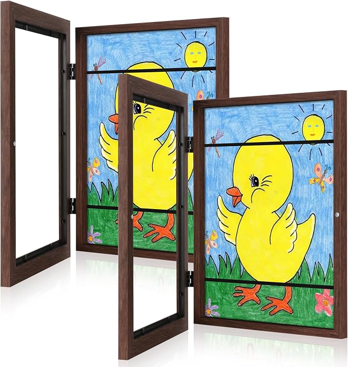 Kids Art Frames, 9x12 Front Opening Kids Artwork Frames Changeable, Holds 50 Pcs by GULETHUN