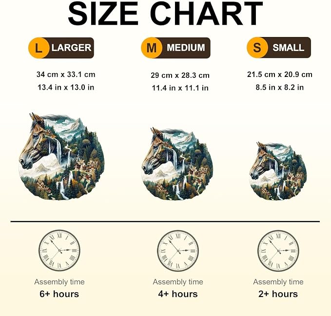 Mountain and River Horse Puzzles Adults Gifts Wooden 100 Pieces 8.5 * 8.2in - Image 4