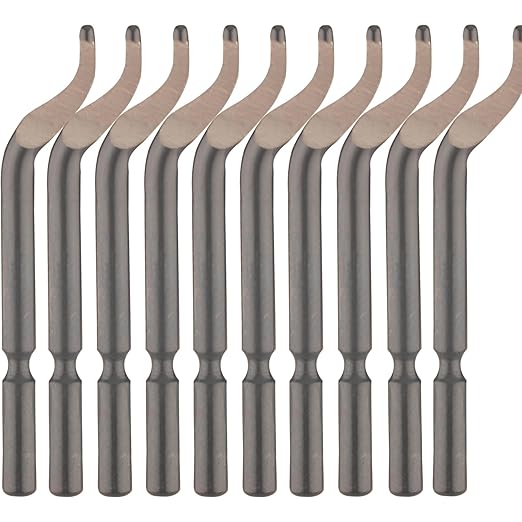 10PCS Deburring Blades Set, BK3010 S150 Blades for Small Holes (Diameter <1.5mm), 1.69in High-Speed Steel Rotary Blades for Precision Deburring, Compatible with Universal Deburring Tools