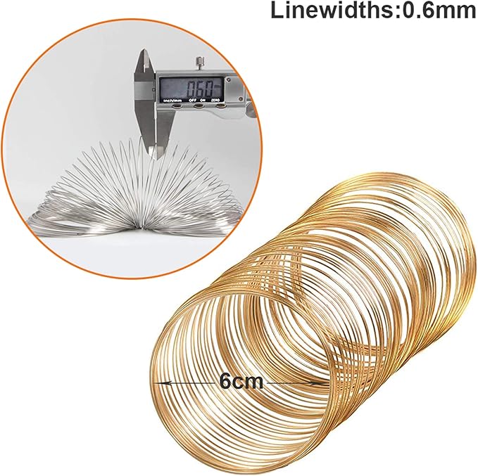 500 Loops Jewelry Wire Memory Beading Wire Steel Memory Wire Cuff Bangle - Image 3