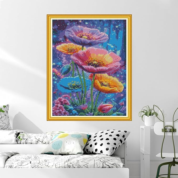 MYBISYMQQ Dreamy Starry Sky Floral Cross Stitch Kits - Image 5