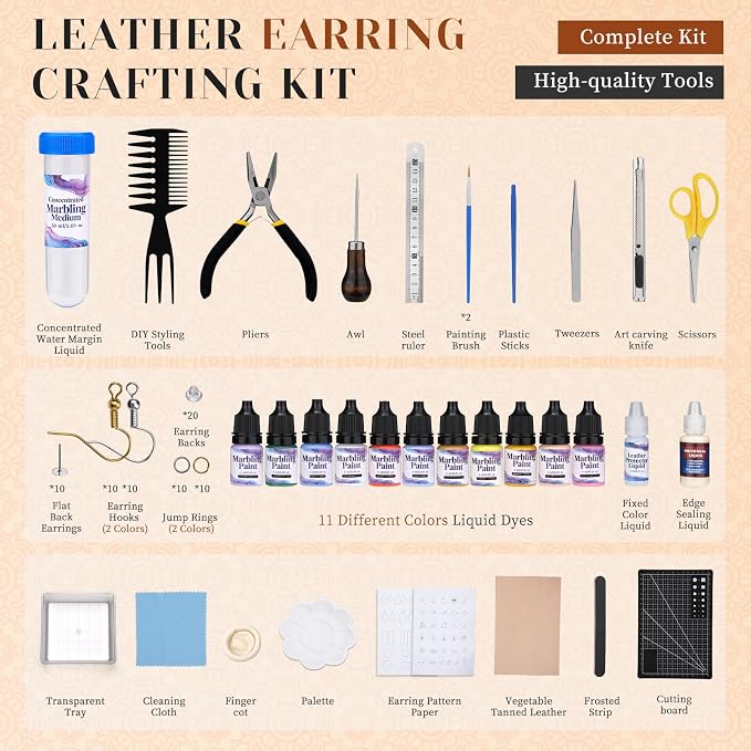 Leather Crafting Kit Leather Earrings Making Kit - Image 2